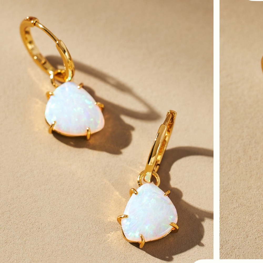 NWT Delicate stone drop huggie earrings